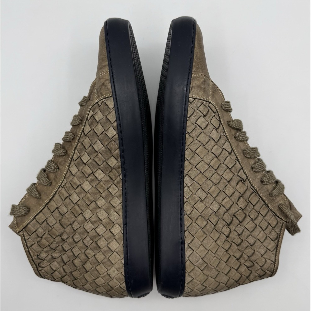 Pantofola d'Oro 12US 45EU Brown-Grey Woven Leather High Top Sneaker Boot Italian - Picture 7 of 10